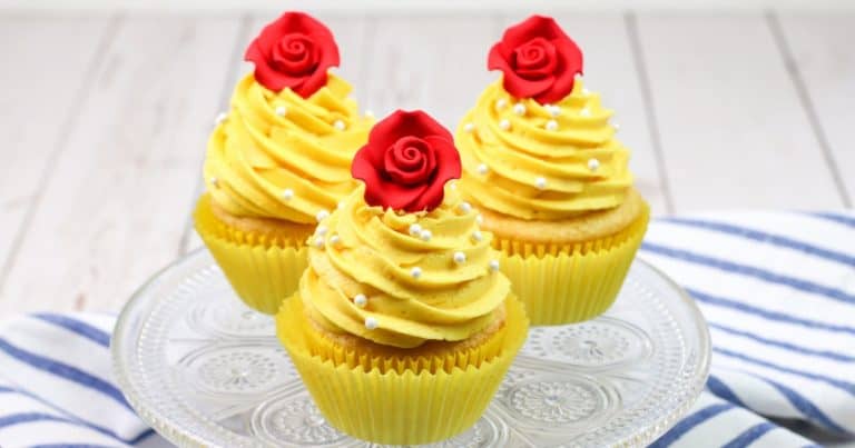 Strawberry Filled Beauty And The Beast Cupcakes With Lemon Buttercream