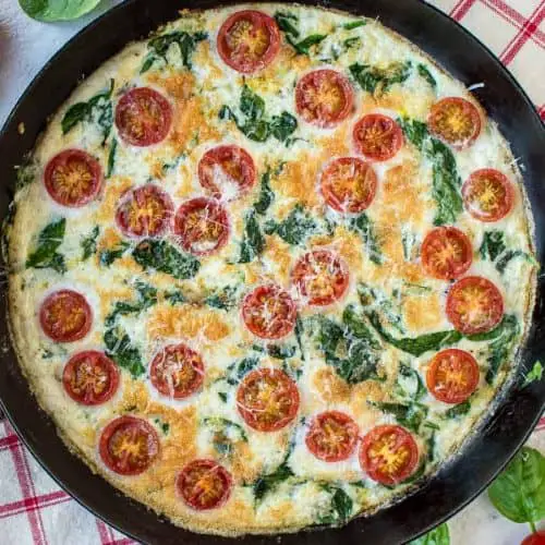 Egg White Frittata with Spinach and Tomatoes